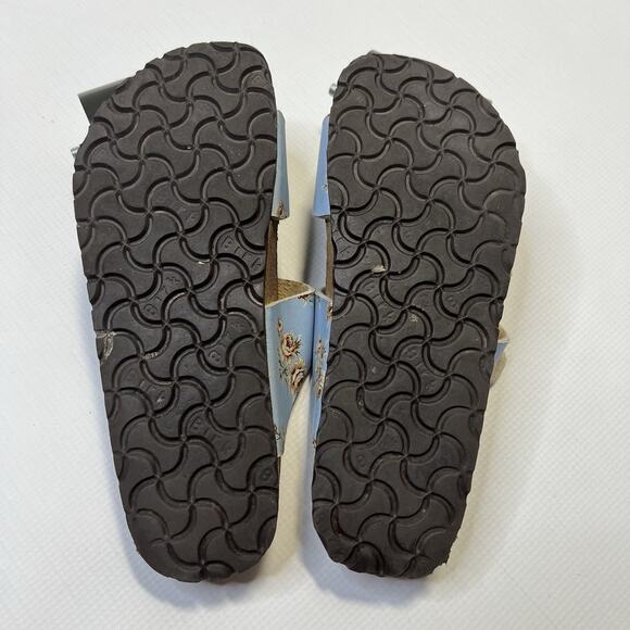 BIRKIS By Birkenstock Michele Slide Sandals Blue Floral Size Womens EU 37 L6 M4 - Picture 13 of 13